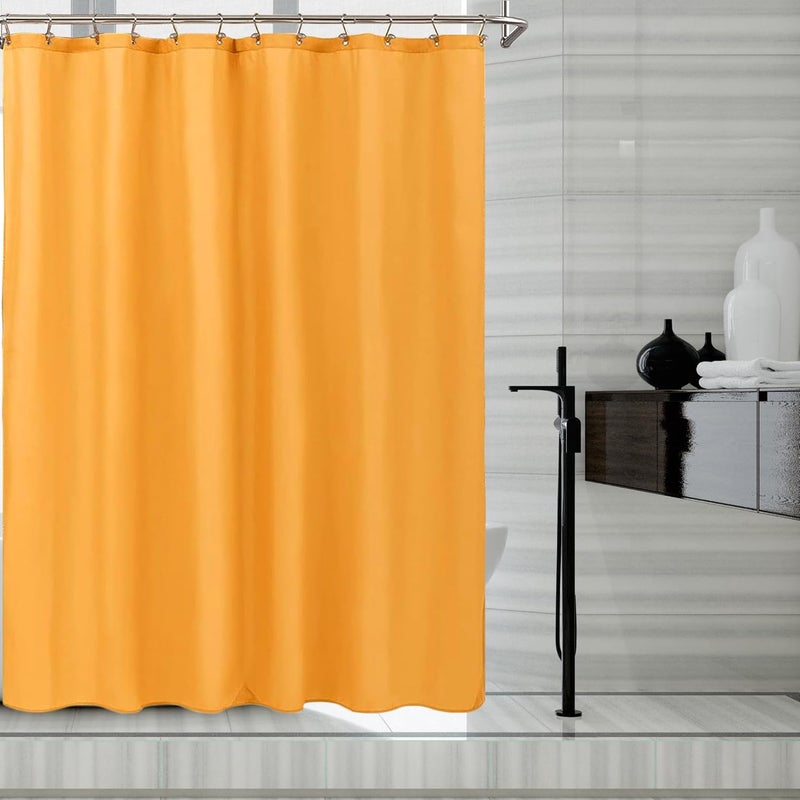 LLSCL Orange Yellow Fabric Shower Curtain Liner with Magnets, Waterproof Hotel Quality, 72 x 72 Machine Washable - Image 1